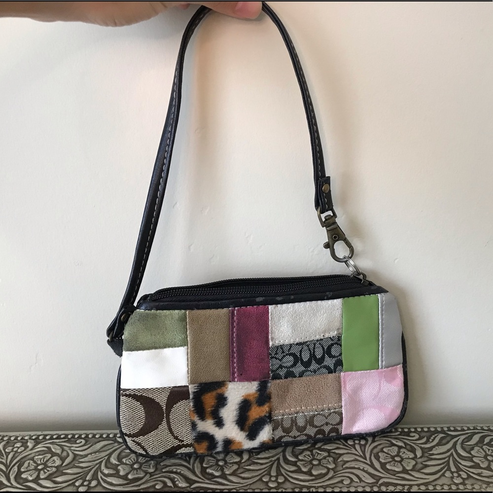 Patchwork Coach wristlet